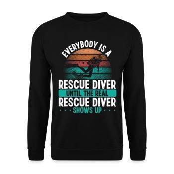 Scuba Rescue Diving First Aid Funny Rescue Diver - Unisex Pullover - Schwarz - Vorne - Alina (178cm) & Michal (187cm)