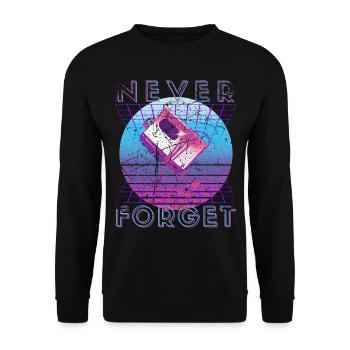 Never Forget Retro 80s 90s Nostalgia - Unisex Sweatshirt - black - Front - Alina (178cm) & Michal (187cm)