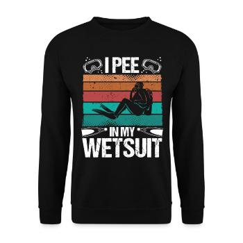 Scuba Diver I pee in my Wetsuit Funny Scuba Diving - Unisex Sweatshirt - black - Front - Alina (178cm) & Michal (187cm)