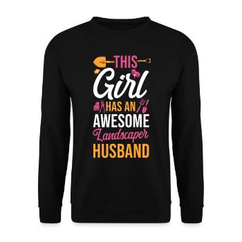 Paysagiste Aménagement Paysager - Sweat-shirt Unisexe - noir - Devant - Alina (178cm) & Michal (187cm)