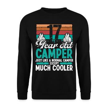 17 Year Old Camper Scouting Camping 17 Birthday - Unisex Sweatshirt - black - Front - Alina (178cm) & Michal (187cm)
