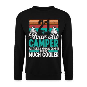 21 Year Old Camper Scouting Camping 21 Birthday - Unisex Sweatshirt - black - Front - Alina (178cm) & Michal (187cm)