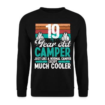 19 Year Old Camper Scouting Camping 19 Birthday - Unisex Sweatshirt - black - Front - Alina (178cm) & Michal (187cm)