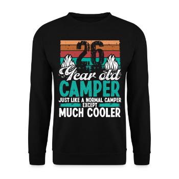 26 Year Old Camper Scouting Camping 26 Birthday - Unisex Sweatshirt - black - Front - Alina (178cm) & Michal (187cm)