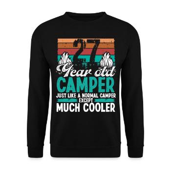 27 Year Old Camper Scouting Camping 27 Birthday - Unisex Sweatshirt - black - Front - Alina (178cm) & Michal (187cm)