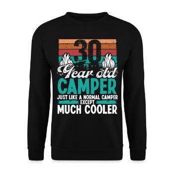 30 Year Old Camper Scouting Camping 30 Birthday - Unisex Pullover - Schwarz - Vorne - Alina (178cm) & Michal (187cm)