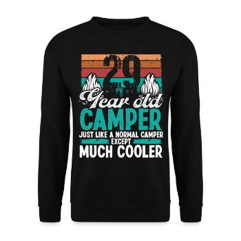 29 Year Old Camper Scouting Camping 29 Birthday - Unisex Sweatshirt - black - Front - Alina (178cm) & Michal (187cm)