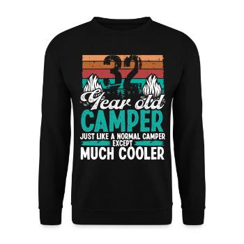 32 Year Old Camper Scouting Camping 32 Birthday - Unisex Sweatshirt - black - Front - Alina (178cm) & Michal (187cm)