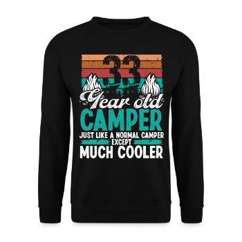 33 Year Old Camper Scouting Camping 33 Birthday - Unisex Sweatshirt - black - Front - Alina (178cm) & Michal (187cm)