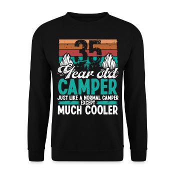 35 Year Old Camper Scouting Camping 35 Birthday - Unisex Sweatshirt - black - Front - Alina (178cm) & Michal (187cm)