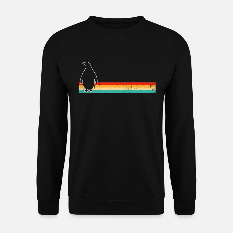 Pinguin Retro - Unisex Pullover - Schwarz