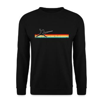 Fechten Retro - Unisex Pullover - Schwarz - Vorne - Alina (178cm) & Michal (187cm)