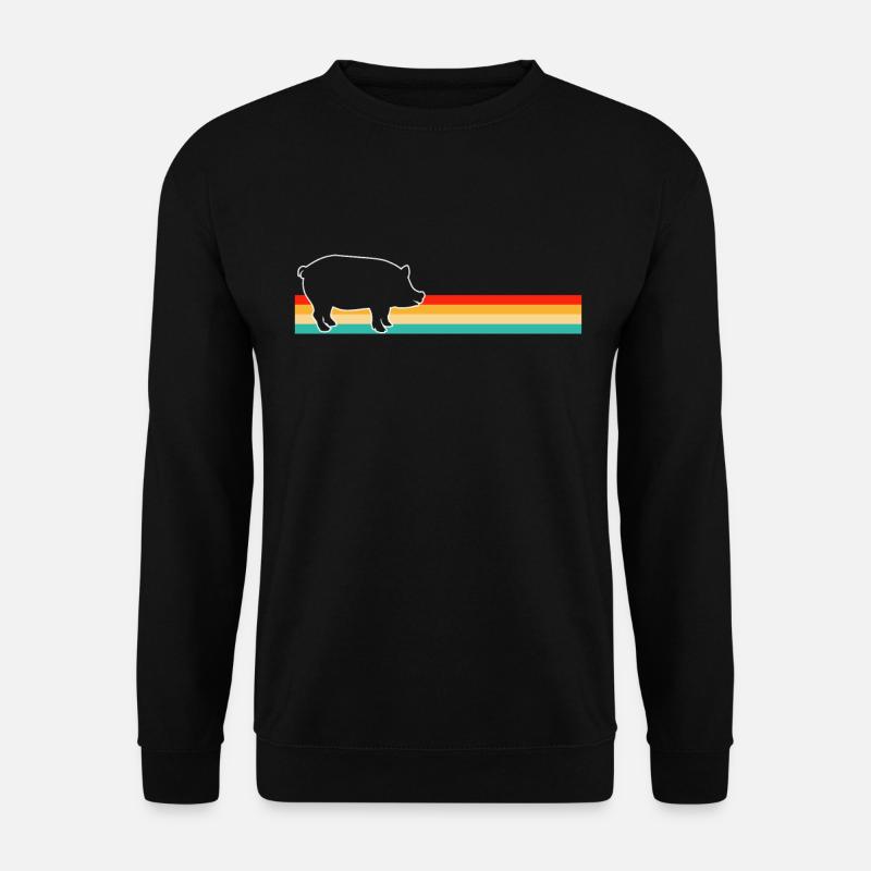 Schwein Retro - Unisex Pullover - Schwarz