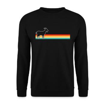 Chèvre Rétro - Sweat-shirt Unisexe - noir - Devant - Alina (178cm) & Michal (187cm)