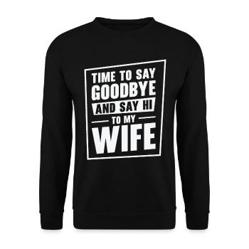 Célibataire Fiancé Mariage Épouse Anniversaire de mariage - Sweat-shirt Unisexe - noir - Devant - Alina (178cm) & Michal (187cm)