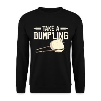 Dumpling Asian Food Chinese Food Fan - Unisex Sweatshirt - black - Front - Alina (178cm) & Michal (187cm)