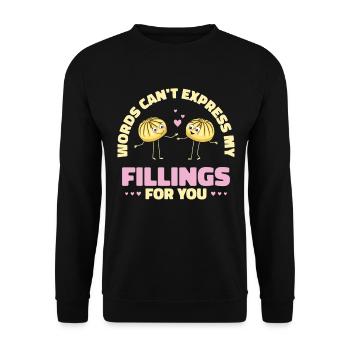 Dim Sums Filling Asian Food Chinese Food Fan - Unisex Sweatshirt - black - Front - Alina (178cm) & Michal (187cm)