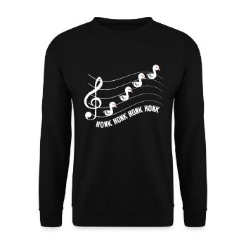 Goose Music Bird Musician Goose Lover - Unisex Sweatshirt - black - Front - Alina (178cm) & Michal (187cm)