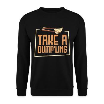 Dumpling Asian Food Chinese Food Fan - Unisex Sweatshirt - black - Front - Alina (178cm) & Michal (187cm)