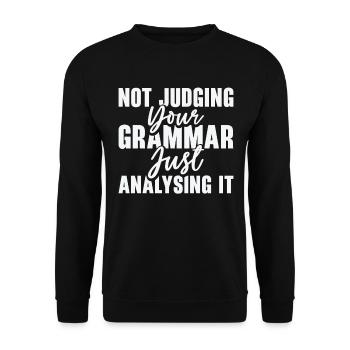 Étudiant professeur de police de grammaire anglaise - Sweat-shirt Unisexe - noir - Devant - Alina (178cm) & Michal (187cm)