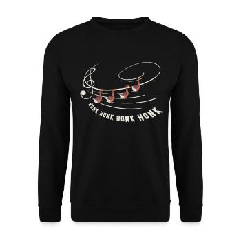 Goose Music Bird Musician Goose Lover - Unisex Sweatshirt - black - Front - Alina (178cm) & Michal (187cm)