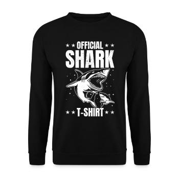 Official Shark T-shirt I Sharkfish Great - Unisex Sweatshirt - black - Front - Alina (178cm) & Michal (187cm)