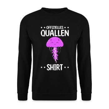 Offizielles Quallen Shirt Jellyfish Lustiges - Unisex Pullover - Schwarz - Vorne - Alina (178cm) & Michal (187cm)