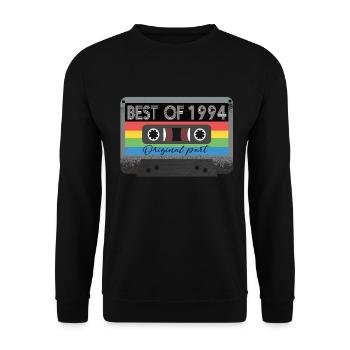 Best Of 1994 Vintage Kassette Retro Geburtstag - Unisex Pullover - Schwarz - Vorne - Alina (178cm) & Michal (187cm)