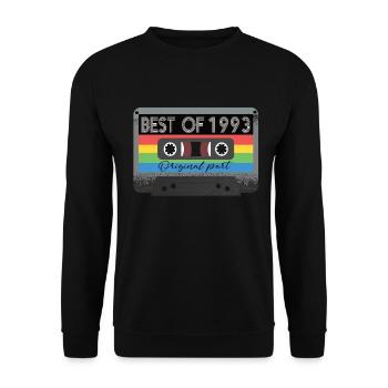 Best Of 1993 Vintage Cassette Retro Anniversaire - Sweat-shirt Unisexe - noir - Devant - Alina (178cm) & Michal (187cm)
