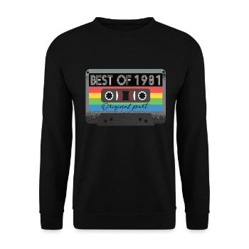 Best Of 1981 Vintage Cassette Retro Anniversaire - Sweat-shirt Unisexe - noir - Devant - Alina (178cm) & Michal (187cm)