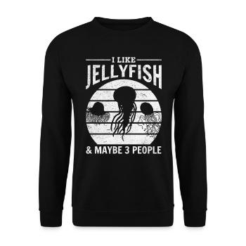 J'aime les méduses et peut-être 3 personnes méduses - Sweat-shirt Unisexe - noir - Devant - Alina (178cm) & Michal (187cm)
