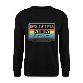 Best Of 1976 Vintage Cassette Retro Birthday - Unisex Sweatshirt - black - Front - Alina (178cm) & Michal (187cm)