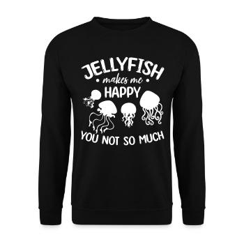 Les méduses me rendent heureux tu ne me fais pas tellement - Sweat-shirt Unisexe - noir - Devant - Alina (178cm) & Michal (187cm)