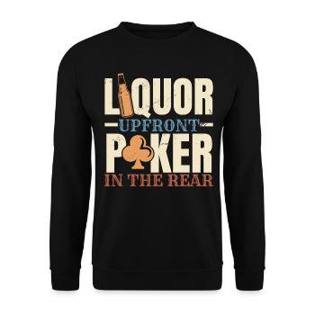 Spirituosen im Voraus Poker im Hintergrund Casino - Unisex Pullover - Schwarz - Vorne - Alina (178cm) & Michal (187cm)