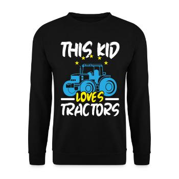 Dieses Kind liebt Traktoren Bauernhof Bauernhof La - Unisex Pullover - Schwarz - Vorne - Alina (178cm) & Michal (187cm)