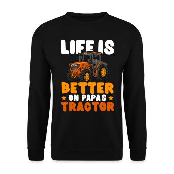 La vie est meilleure à la ferme de tracteurs de papa L - Sweat-shirt Unisexe - noir - Devant - Alina (178cm) & Michal (187cm)