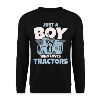 Nur ein Junge, der Traktoren liebt Landwirt Landwi - Unisex Pullover - Schwarz - Vorne - Alina (178cm) & Michal (187cm)