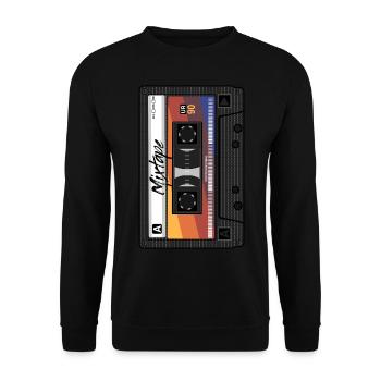 Mixtape Kassette 90er Party 80er Jahre Retro Tape - Unisex Pullover - Schwarz - Vorne - Alina (178cm) & Michal (187cm)