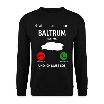 Baltrum Nordsee Ostfriesische Insel Geschenk - Unisex Pullover - Schwarz - Vorne - Alina (178cm) & Michal (187cm)