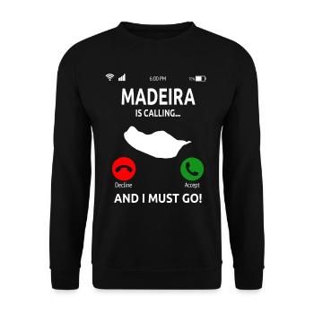 Madeira Holiday Island Portugal Gift - Unisex Sweatshirt - black - Front - Alina (178cm) & Michal (187cm)