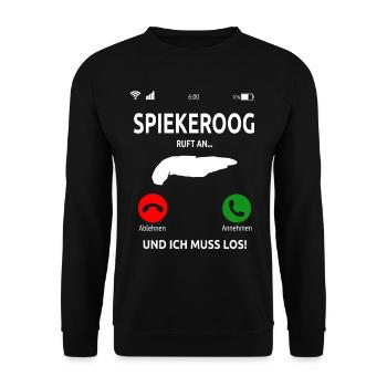 Spiekeroog Nordsee Ostfriesische Insel Geschenk - Unisex Pullover - Schwarz - Vorne - Alina (178cm) & Michal (187cm)