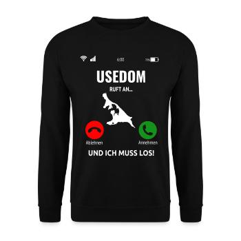 Usedom Insel Ostsee Urlaub Idee - Unisex Pullover - Schwarz - Vorne - Alina (178cm) & Michal (187cm)