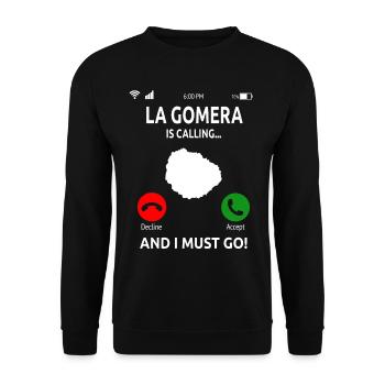 La Gomera Kanaren Kanarische Inseln Urlaub - Unisex Pullover - Schwarz - Vorne - Alina (178cm) & Michal (187cm)