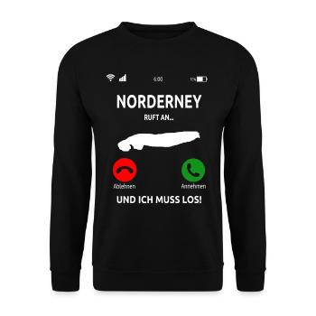 Norderney Nordsee Ostfriesische Insel Geschenk - Unisex Pullover - Schwarz - Vorne - Alina (178cm) & Michal (187cm)