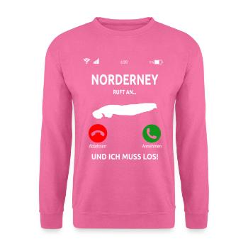 Norderney Nordsee Ostfriesische Insel Geschenk - Unisex Pullover - Pink - Vorne
