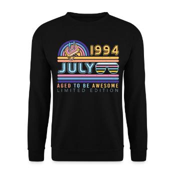 Born 1994 in July - Unisex Sweatshirt - black - Front - Alina (178cm) & Michal (187cm)