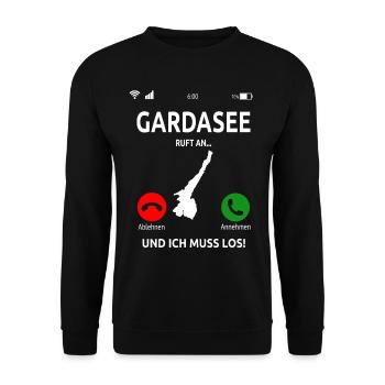 Gardasee Lago Di Garda Italien See Urlaub Geschenk - Unisex Pullover - Schwarz - Vorne - Alina (178cm) & Michal (187cm)