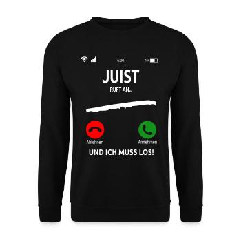 Juist Nordsee Ostfriesische Insel Geschenk - Unisex Pullover - Schwarz - Vorne - Alina (178cm) & Michal (187cm)