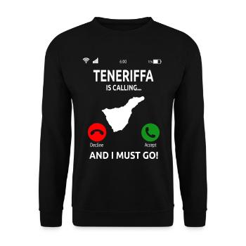 Tenerife Canary Islands Holiday - Unisex Sweatshirt - black - Front - Alina (178cm) & Michal (187cm)