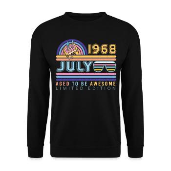 1968 Juli Vintage - Unisex Pullover - Schwarz - Vorne - Alina (178cm) & Michal (187cm)